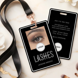 Tarjeta De Identificación Técnico de Pestañas Elegante Cordón para Foto en B