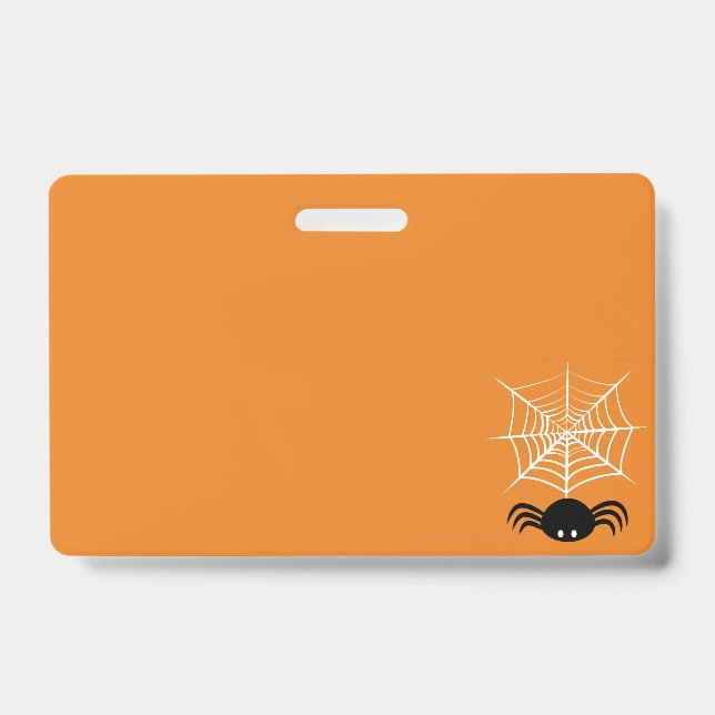 Tarjeta De Identificación Telaraña de Halloween (Parte frontal)