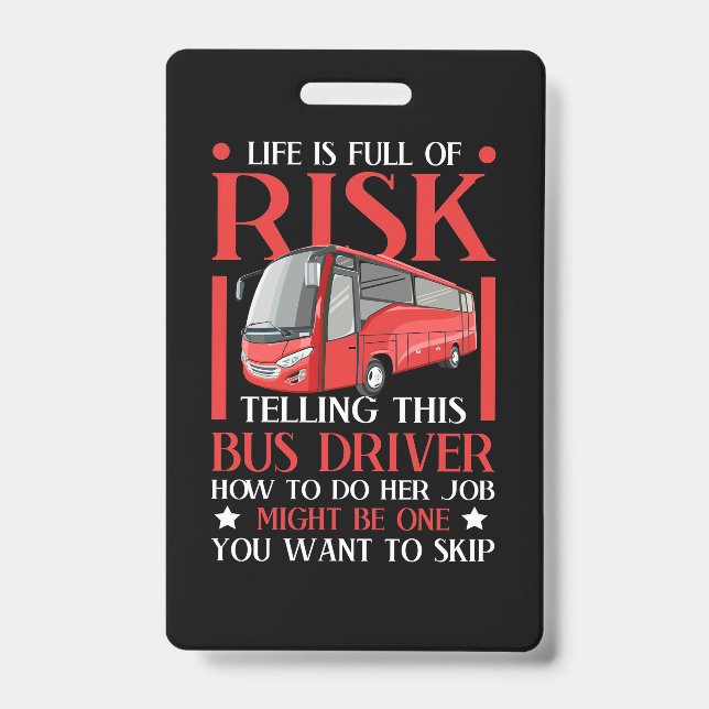 Tarjeta De Identificación Telling This Bus Driver How To Do (Parte frontal)