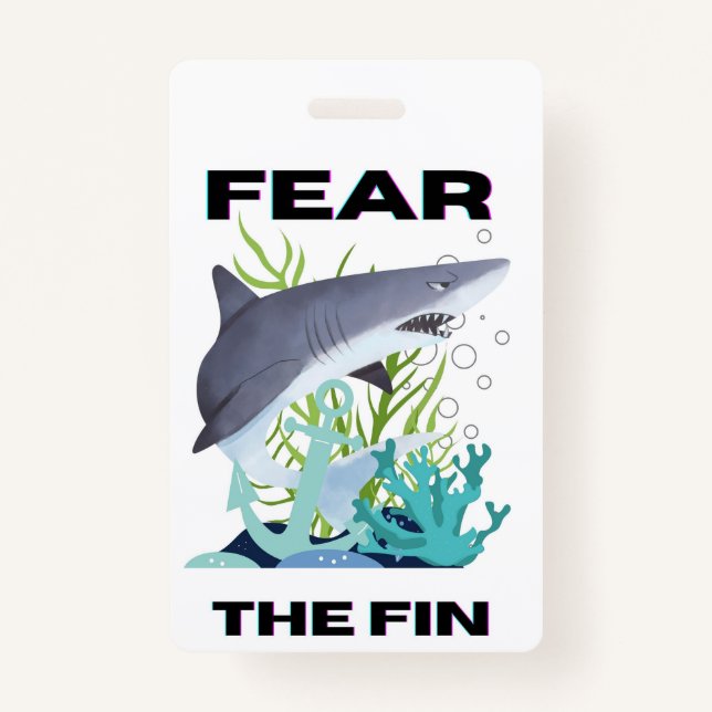 Tarjeta De Identificación temer al tiburón aleta (Anverso)