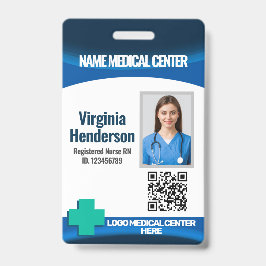 Tarjeta De Identificación Template Employee Photo Nurse ID Badge