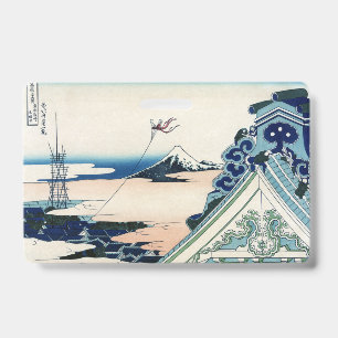 Tarjeta De Identificación Templo Honganji Vista del Monte Fuji Grabado en ma