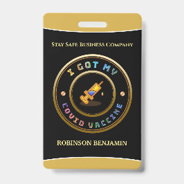 Tarjeta De Identificación Tengo Mi Insignia De Logotipo Comercial De Vacuna 