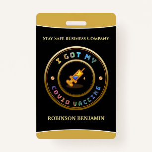 Tarjeta De Identificación Tengo Mi Insignia De Logotipo Comercial De Vacuna