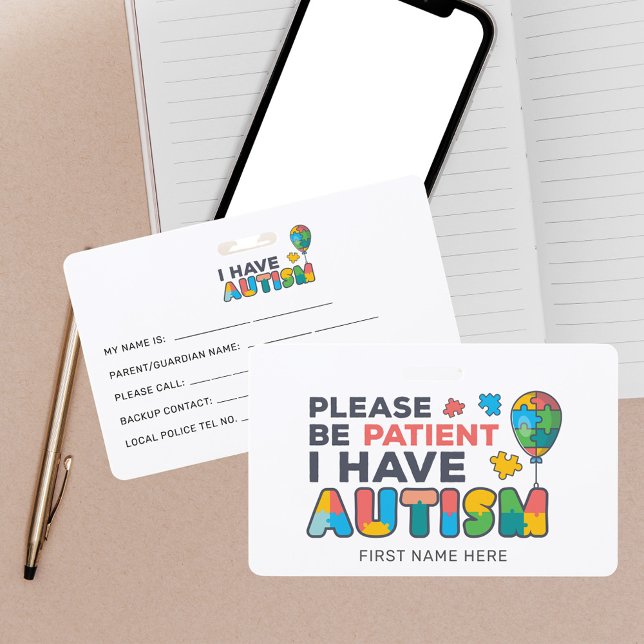 Tarjeta De Identificación Tengo una identificación de autismo vibrante perso (Subido por el creador)