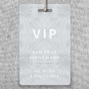 Tarjeta De Identificación Teñido anudado   Evento Gris del Festival VIP