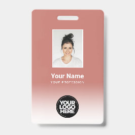Tarjeta De Identificación Teracotta de gradiente de foto de empleado persona