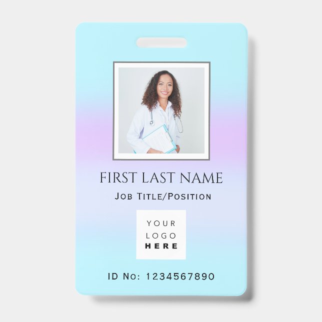 Tarjeta De Identificación Terapeuta de foto de código de barras  Enfermera A (Parte frontal)