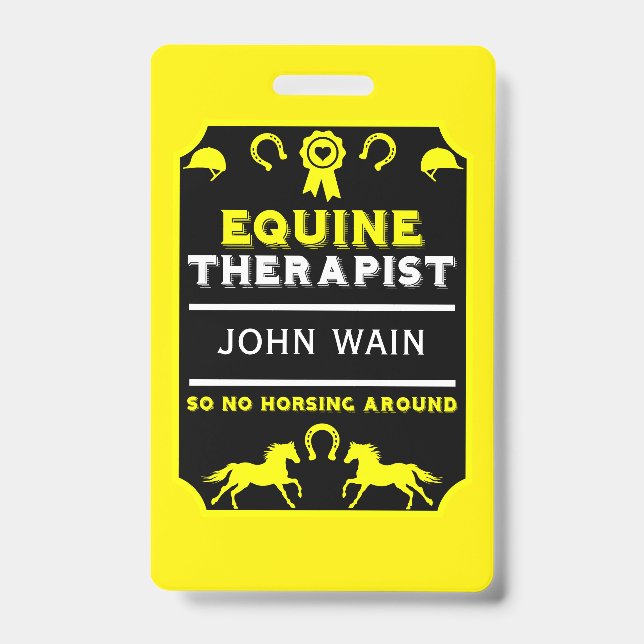 Tarjeta De Identificación Terapeuta Equino de Caballos (Parte frontal)
