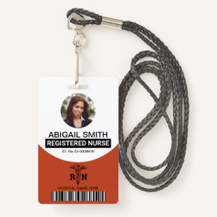 Tarjeta De Identificación Terracota Enfermera caduceus foto