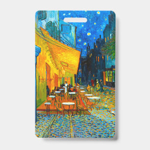 Tarjeta De Identificación Terraza Van Gogh Café de noche