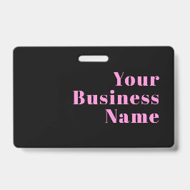 Tarjeta De Identificación Texto editable retro-moderno | Negro y rosa