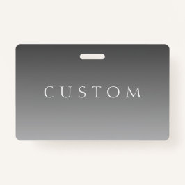 Tarjeta De Identificación Texto elegante sobre degradado simple de color gri