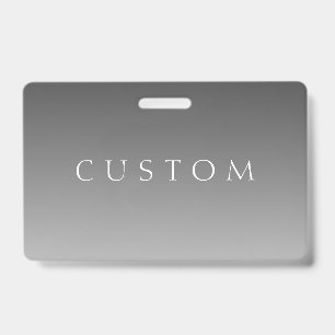 Tarjeta De Identificación Texto elegante sobre gradiente ombré gris moderno 