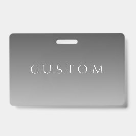 Tarjeta De Identificación Texto elegante sobre gradiente ombré gris moderno