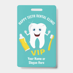 Tarjeta De Identificación Texto personalizado insignia de clínica dental
