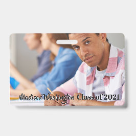 Tarjeta De Identificación texto personalizado y placa de foto