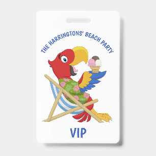 Tarjeta De Identificación textos personalizados insignias Fiesta de Playa