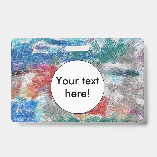 Tarjeta De Identificación Textura de crayones (Parte frontal)