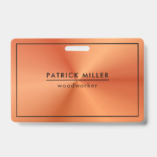 Tarjeta De Identificación Textura de naranja metálico brillante con acentos