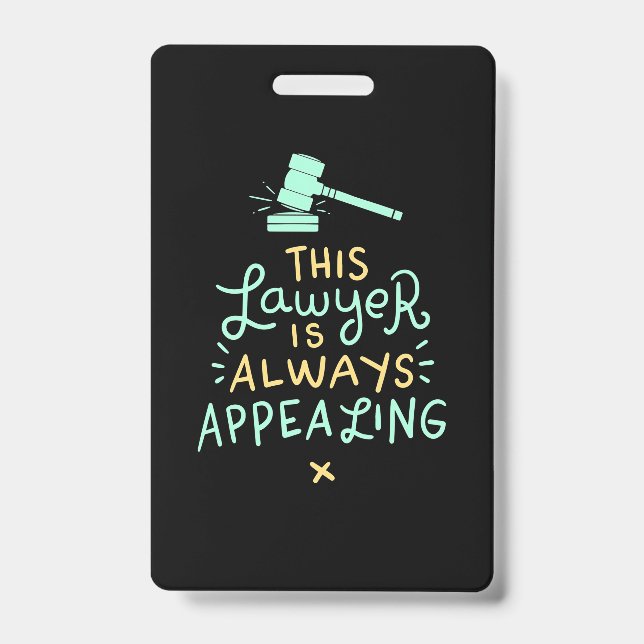 Tarjeta De Identificación This Lawyer Is Always Appealing (Parte frontal)