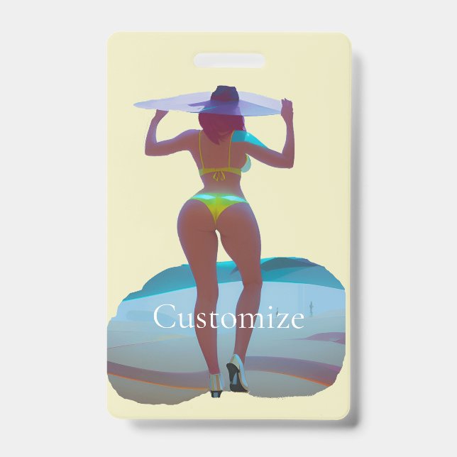 Tarjeta De Identificación Thunder_Cove, Chica de playa de booty en bikini (Parte frontal)