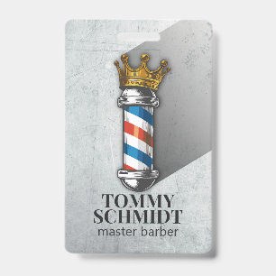 Tarjeta De Identificación Tienda de peinados de barbería King Crown Barber P