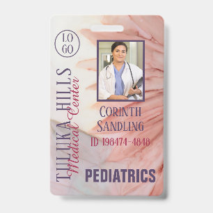 Tarjeta De Identificación Tintas Medica Photo ID Pretty in Pink