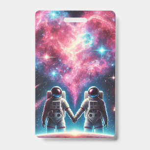 Tarjeta De Identificación Titular de la insignia de Astronauta Romántica