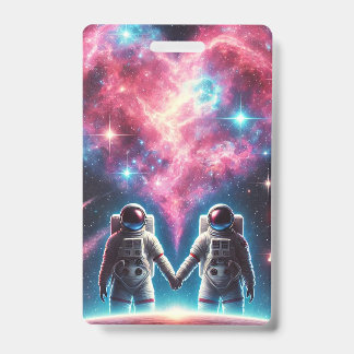 Tarjeta De Identificación Titular de la insignia de Astronauta Romántica