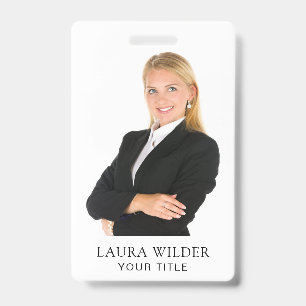Tarjeta De Identificación Título de nombre de foto moderno personalizado