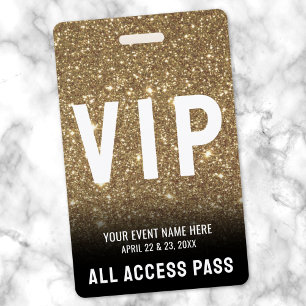 Tarjeta De Identificación Todo Acceso Oro Negro VIP