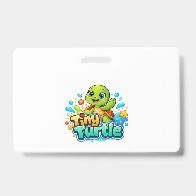 Tarjeta De Identificación Tortuga bebé linda (Parte frontal)