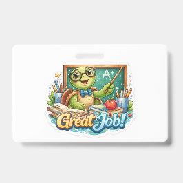 Tarjeta De Identificación Tortuga Pequeña y Linda