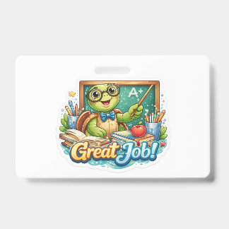 Tarjeta De Identificación Tortuga Pequeña y Linda