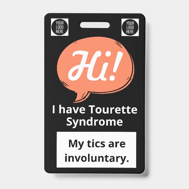 Tarjeta De Identificación Tourette Syndrome Speech Bubble Volunteer Lanyard  (Front)