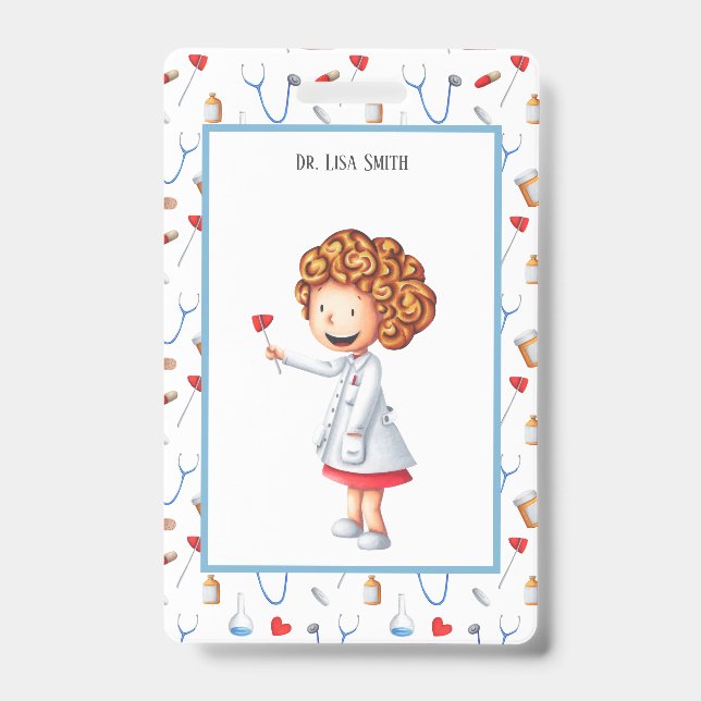 Tarjeta De Identificación Trabajador sanitario médico o enfermera personaliz (Parte frontal)