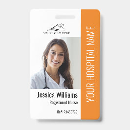 Tarjeta De Identificación Trabajo de foto de Naranja médico de RN de enferme