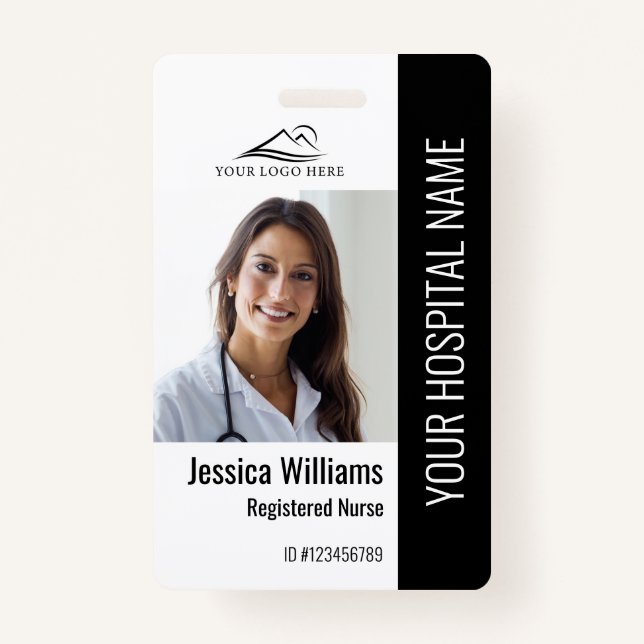 Tarjeta De Identificación Trabajo de identificación de foto médica de enferm (Anverso)