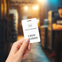 Tarjeta De Identificación Tripulación de concierto de conferencia de evento 