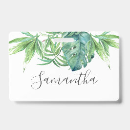 Tarjeta De Identificación Tropical Palm Leaves Name Tags