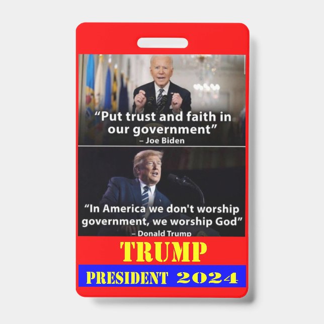 TARJETA DE IDENTIFICACIÓN TRUMP 2024  (Parte frontal)