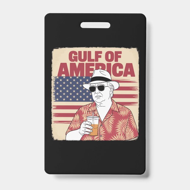 Tarjeta De Identificación Trump América Golfo México Presidente Trump  (Parte frontal)