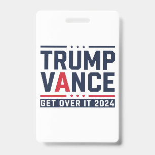 Tarjeta De Identificación Trump Ganó Elección 2024 Presidente Trump Vance