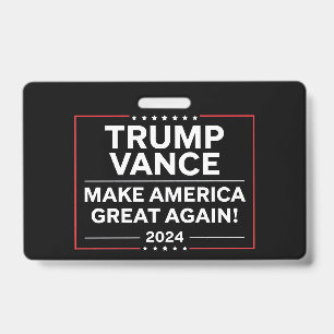 Tarjeta De Identificación Trump Vance 2024 Presidente JD Vance Vice MAGA