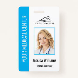 Tarjeta De Identificación Tu Dentist Office Logo Employee Photo ID Blue