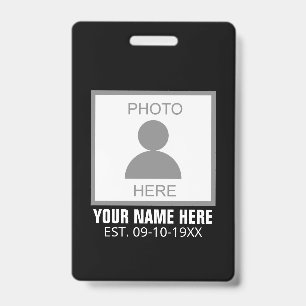 Tarjeta De Identificación Tu foto aquí nombre y edad