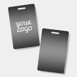 Tarjeta De Identificación Tu Logo & Moderno Simple Ombre | Gris Oscuro