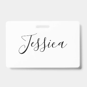 Tarjeta De Identificación Tu nombre   Guión elegante