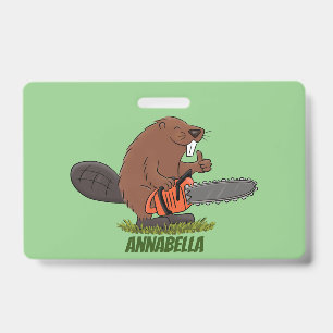 Tarjeta De Identificación Un castor gracioso con humor de personalizado de l